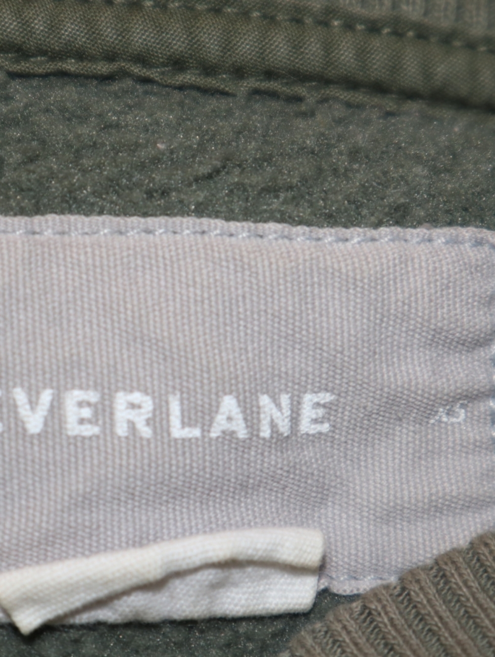 Everlane ReNew Teddy Fleece Pullover Women XS Olive Green Oversized Sweatshirt - Picture 7 of 9